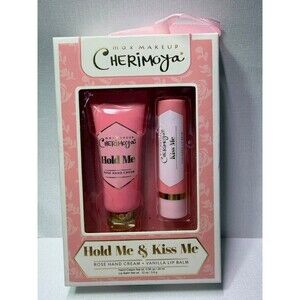 Max Makeup Cherimoya Hold Me & Kiss Me Gift Set – Rose Hand Cream + Vanilla Lip
